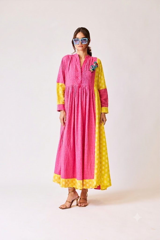 Bohemian Color-Block Maxi Dress