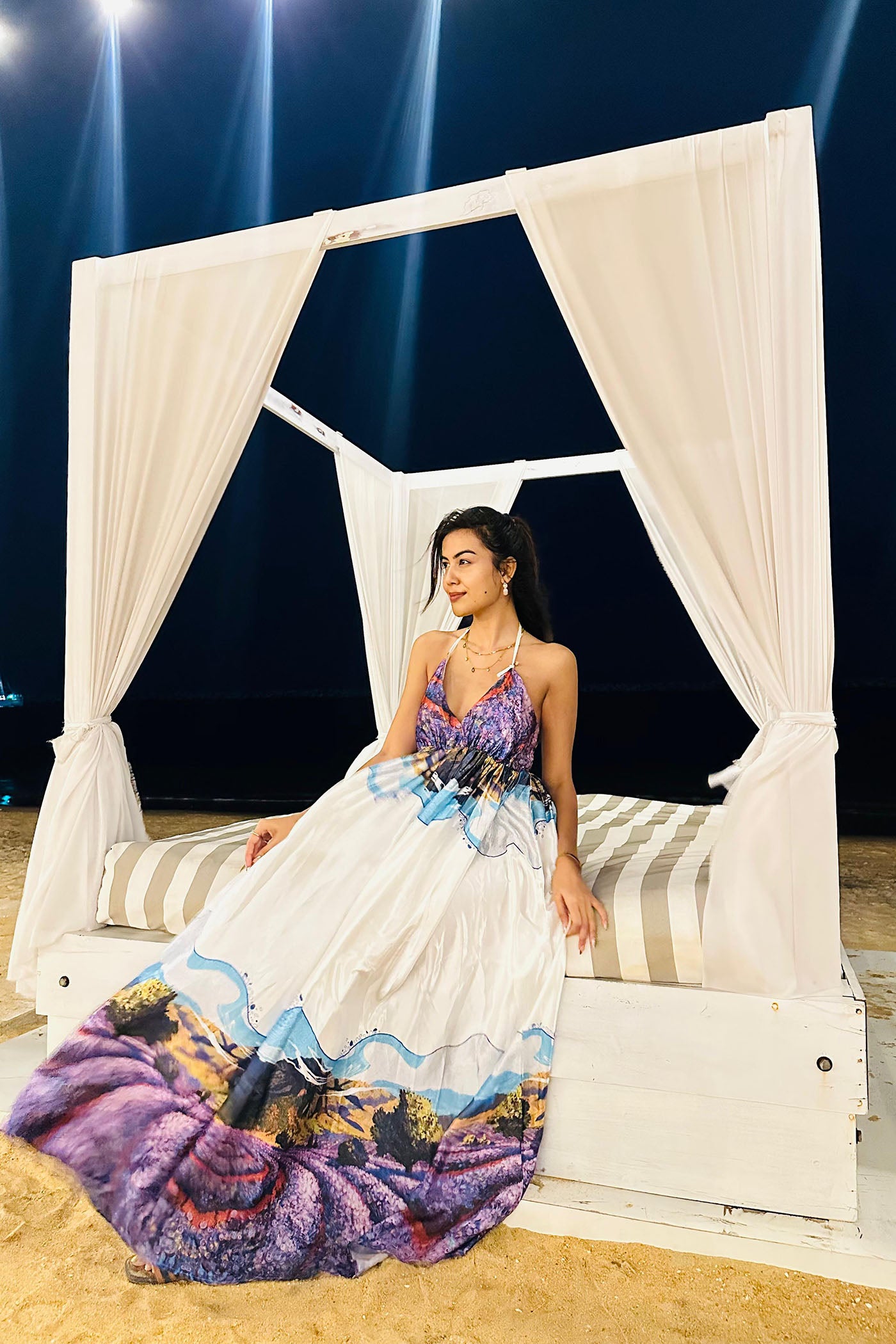 Yashasvi Shrivastava In Halter Neck Backless Long Dress