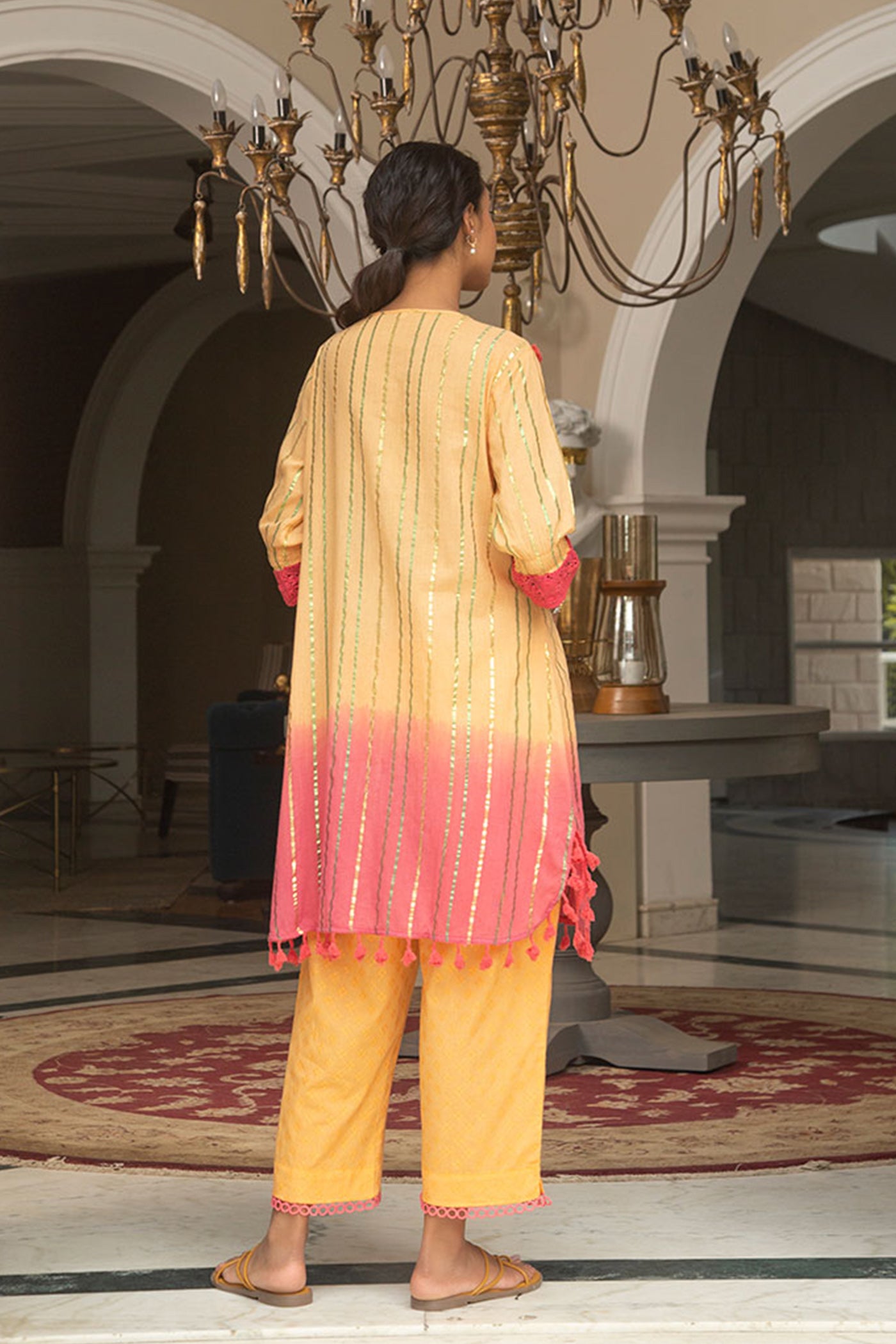 tasseled aline kurta set