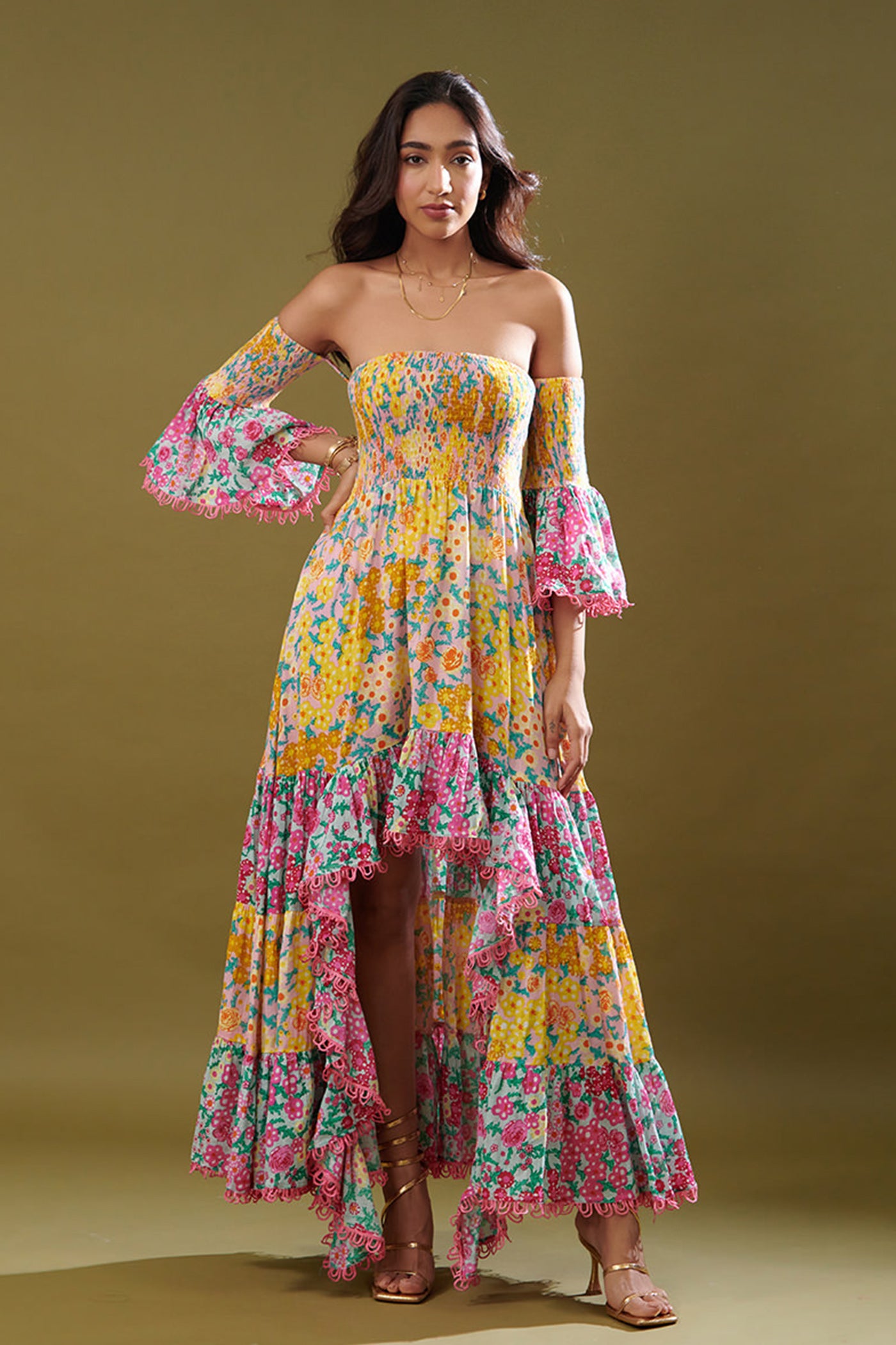 Fenil Umrigar In Off Shoulder High Low Dress