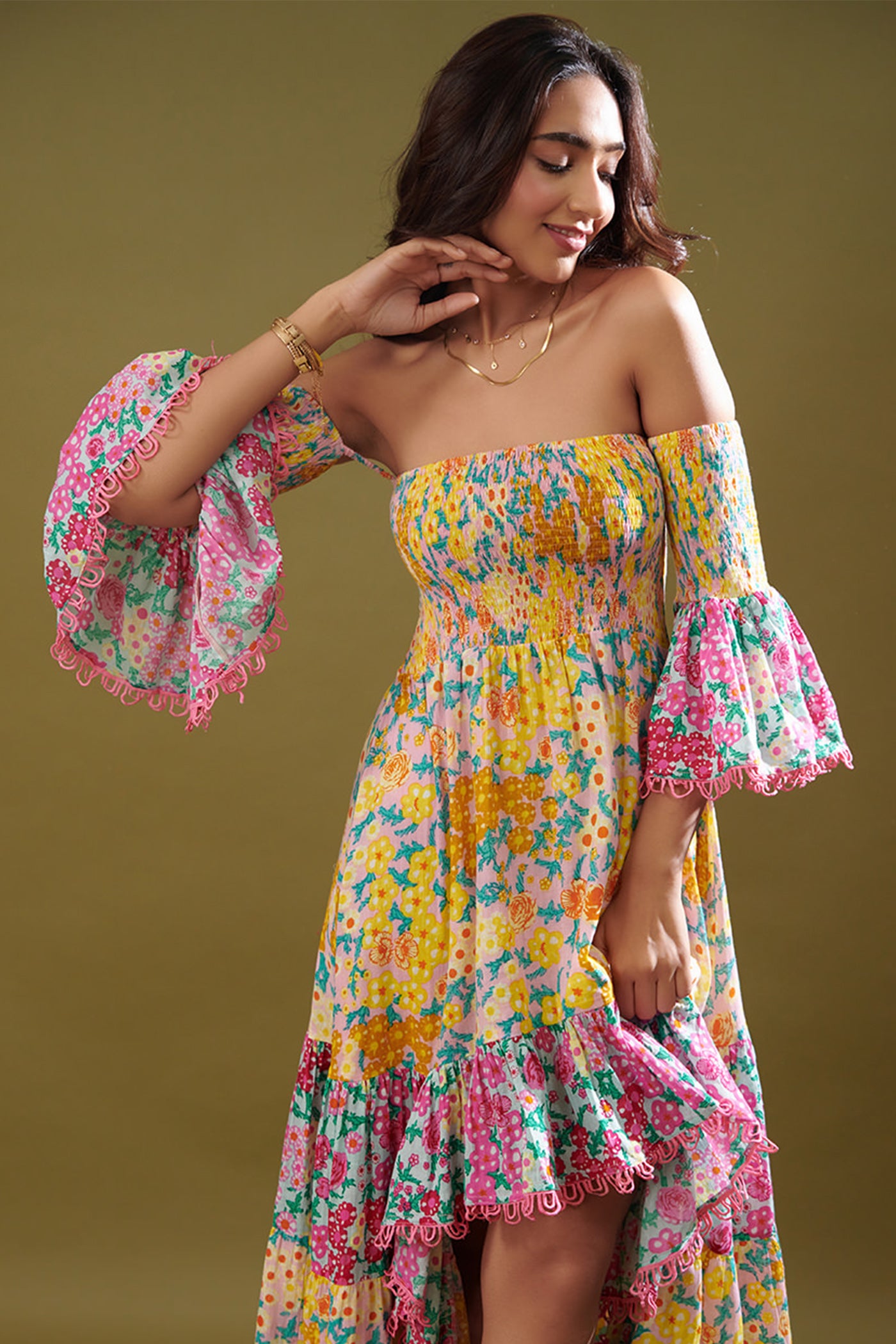 Fenil Umrigar In Off Shoulder High Low Dress