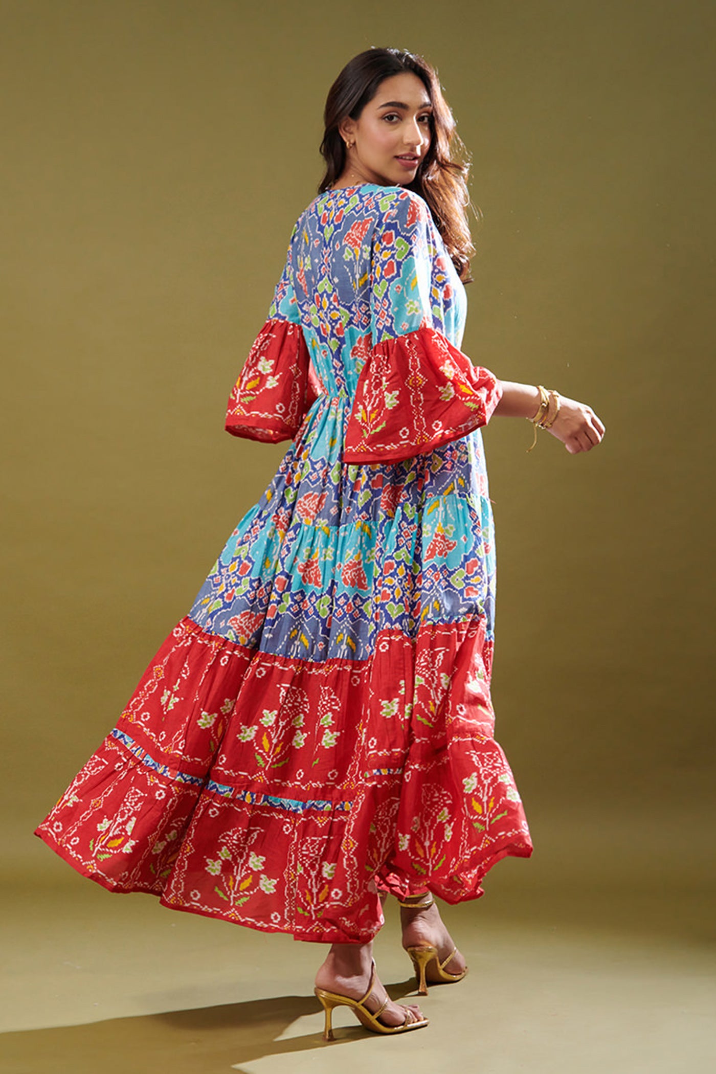 Cotton printed maxi dress