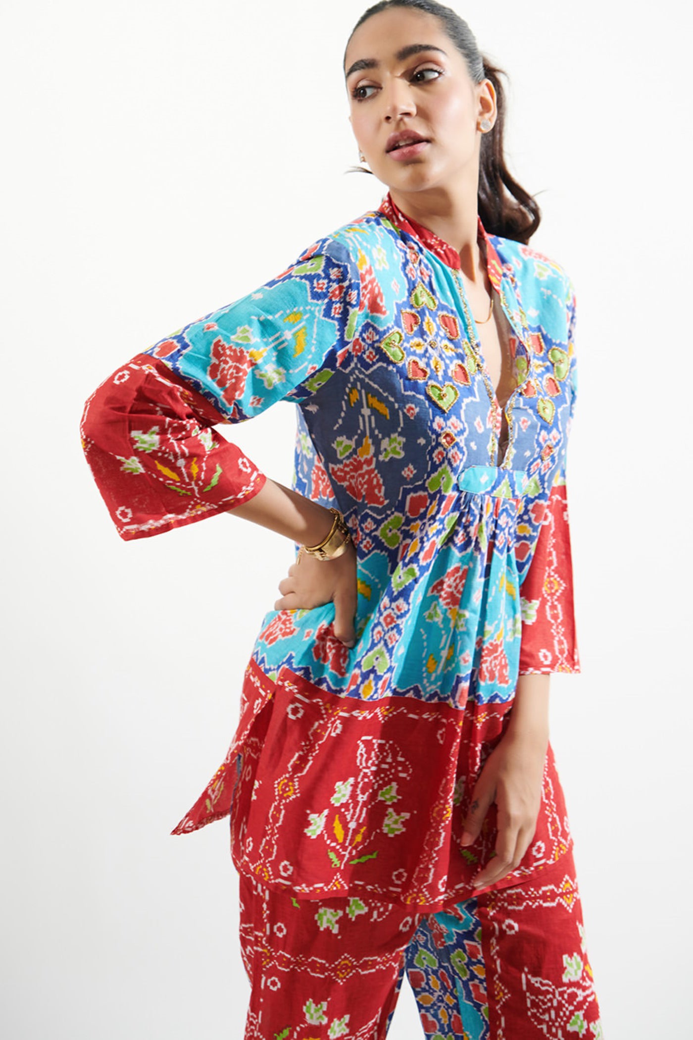 cotton printed top and pant set