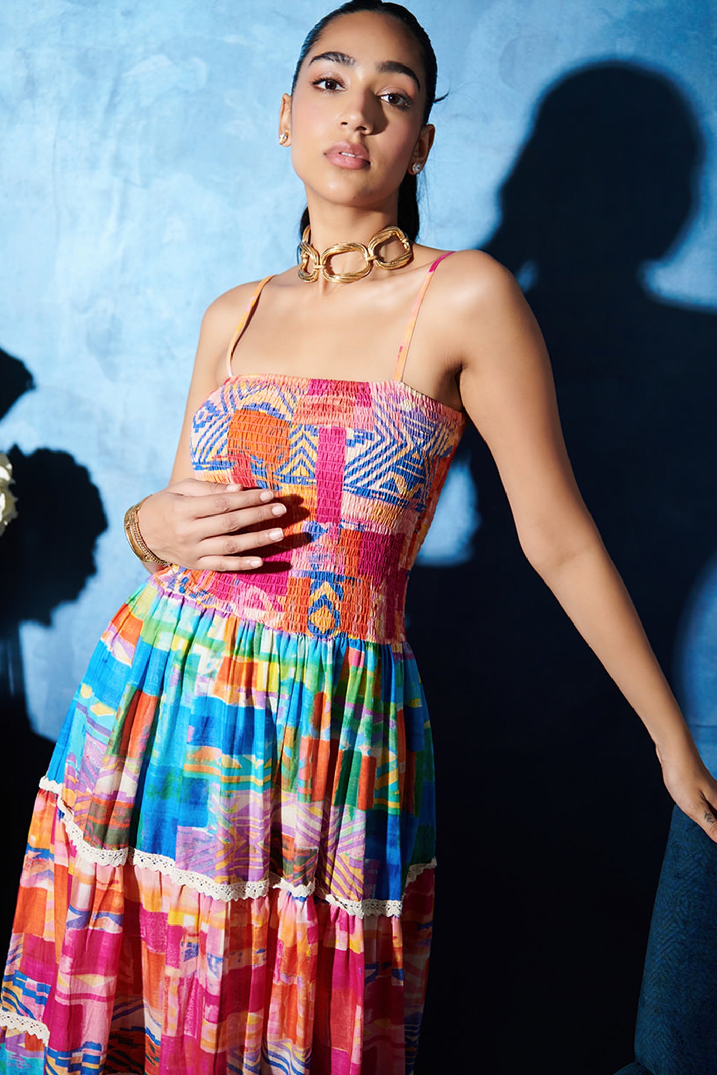 strapy layer long dress