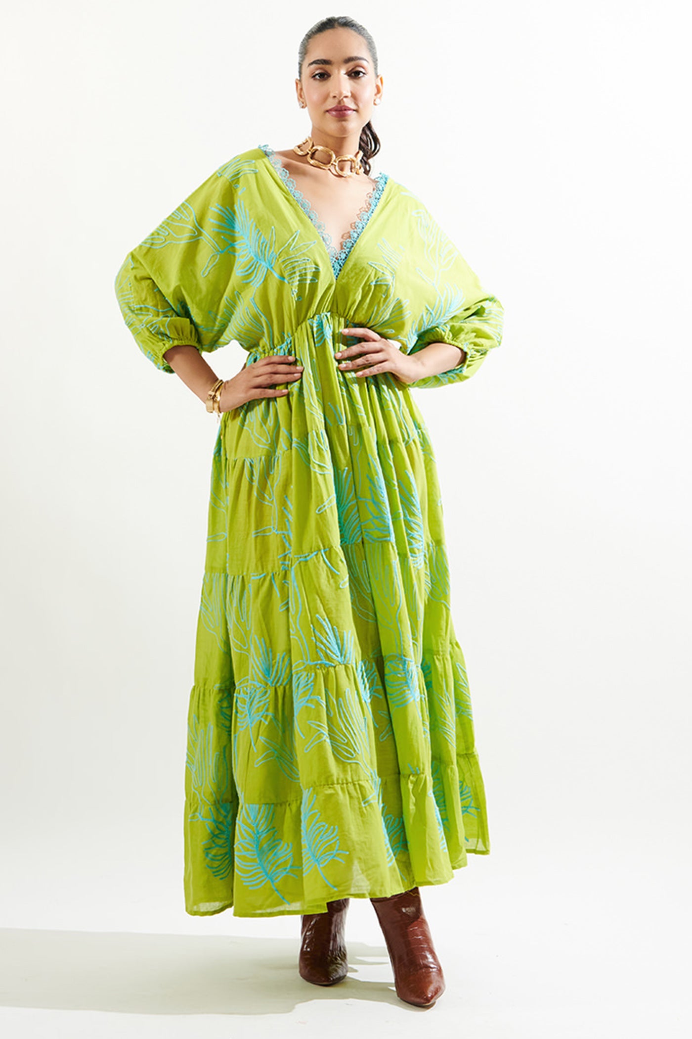 dolmain sleeves long dress