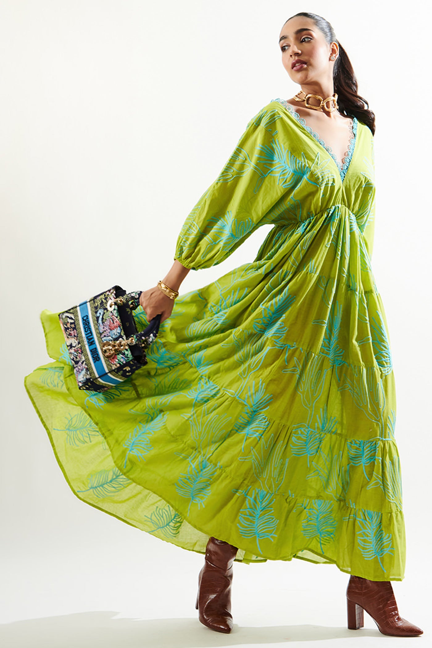 dolmain sleeves long dress