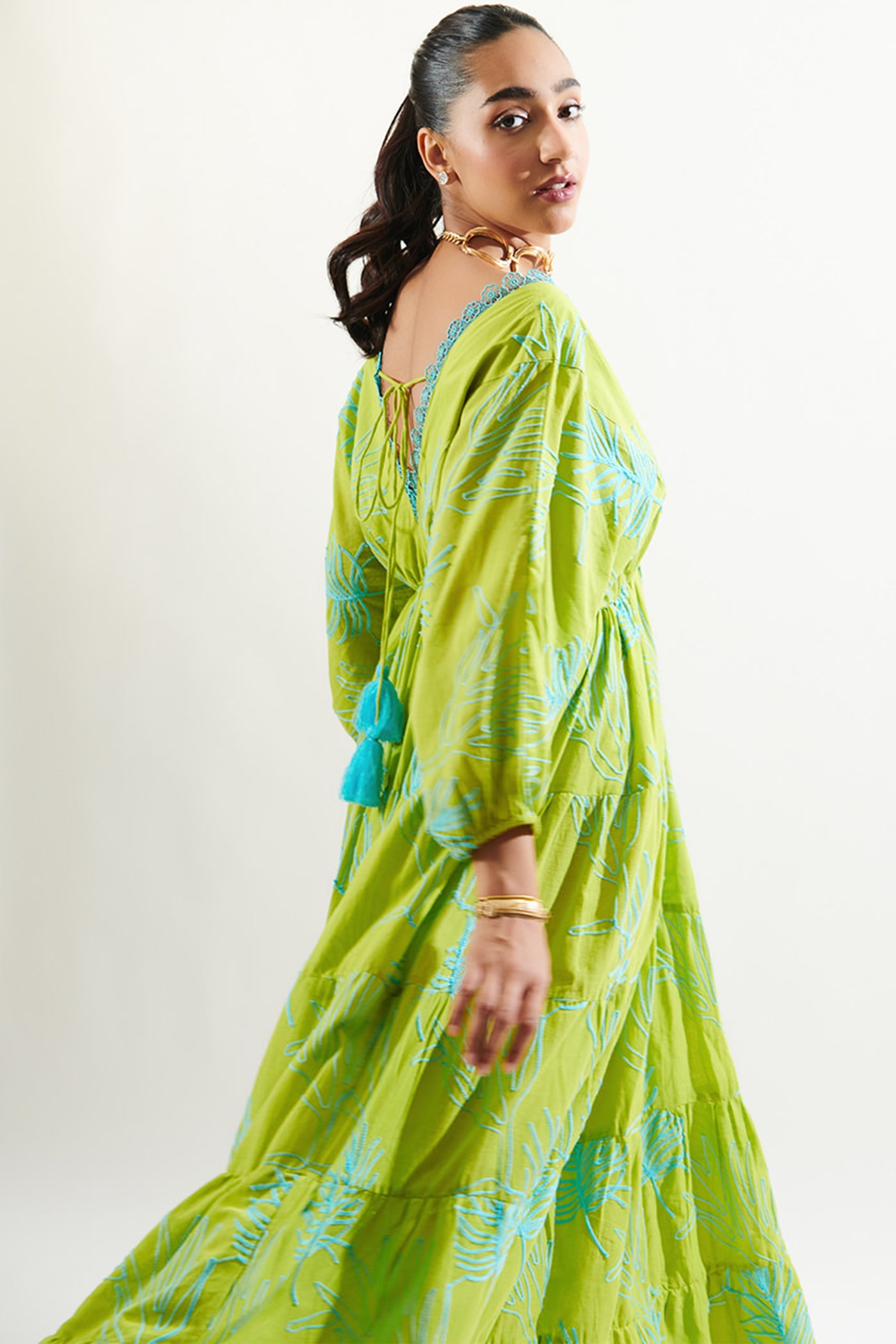 dolmain sleeves long dress
