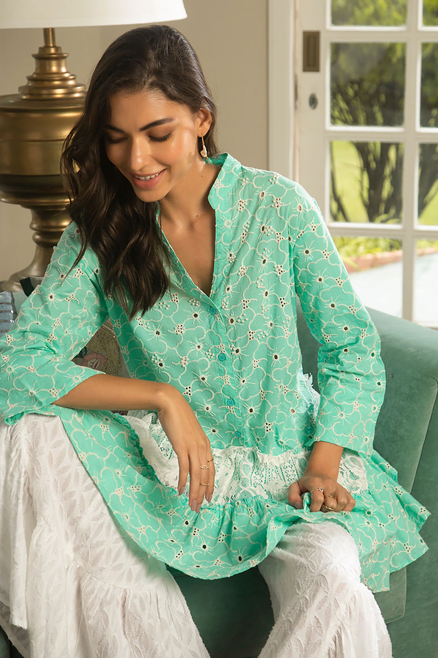 mint boxy dress