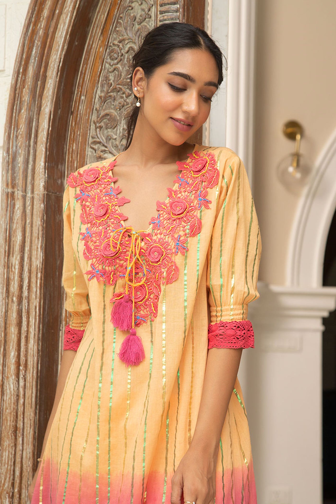 tasseled aline kurta set