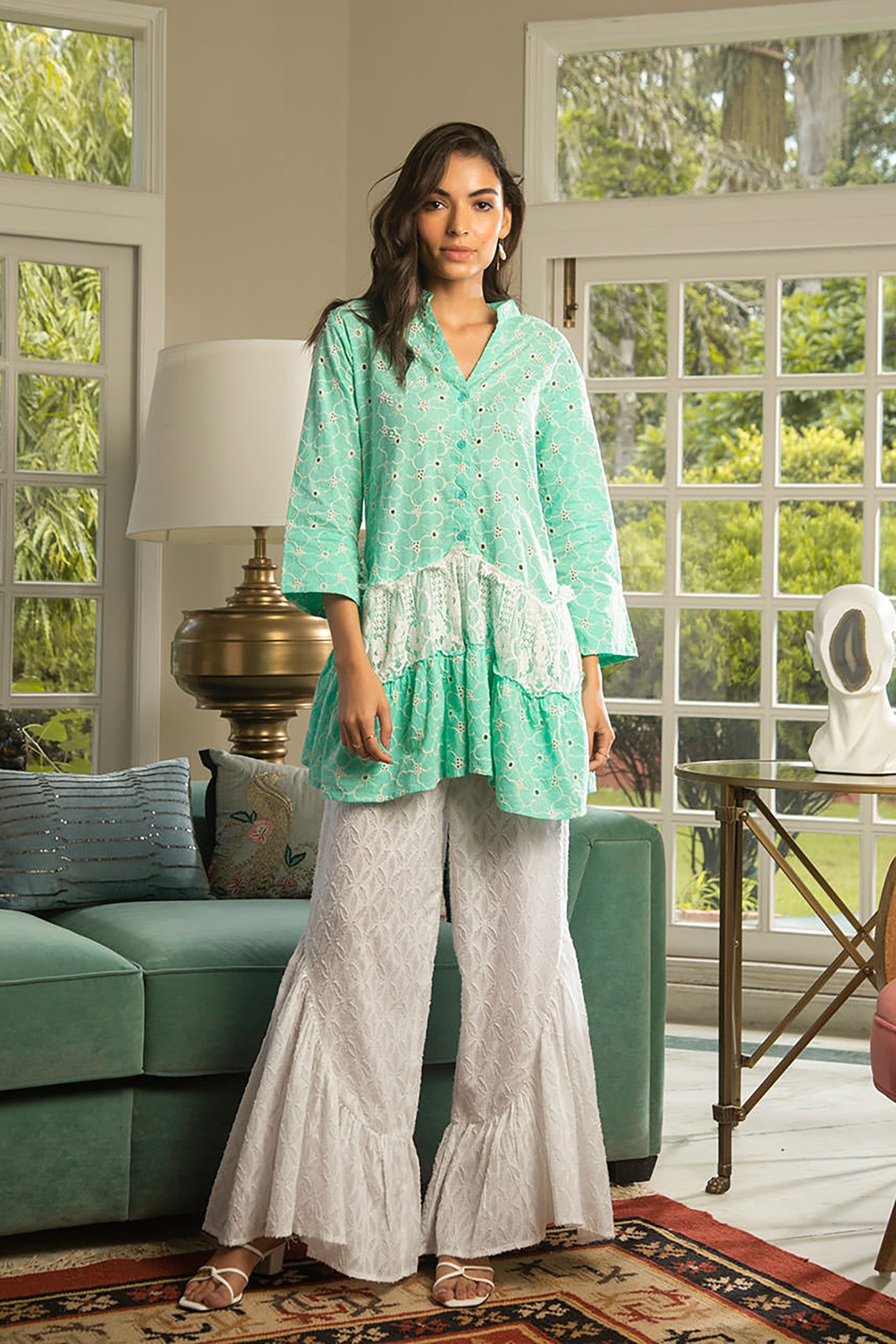 mint boxy dress