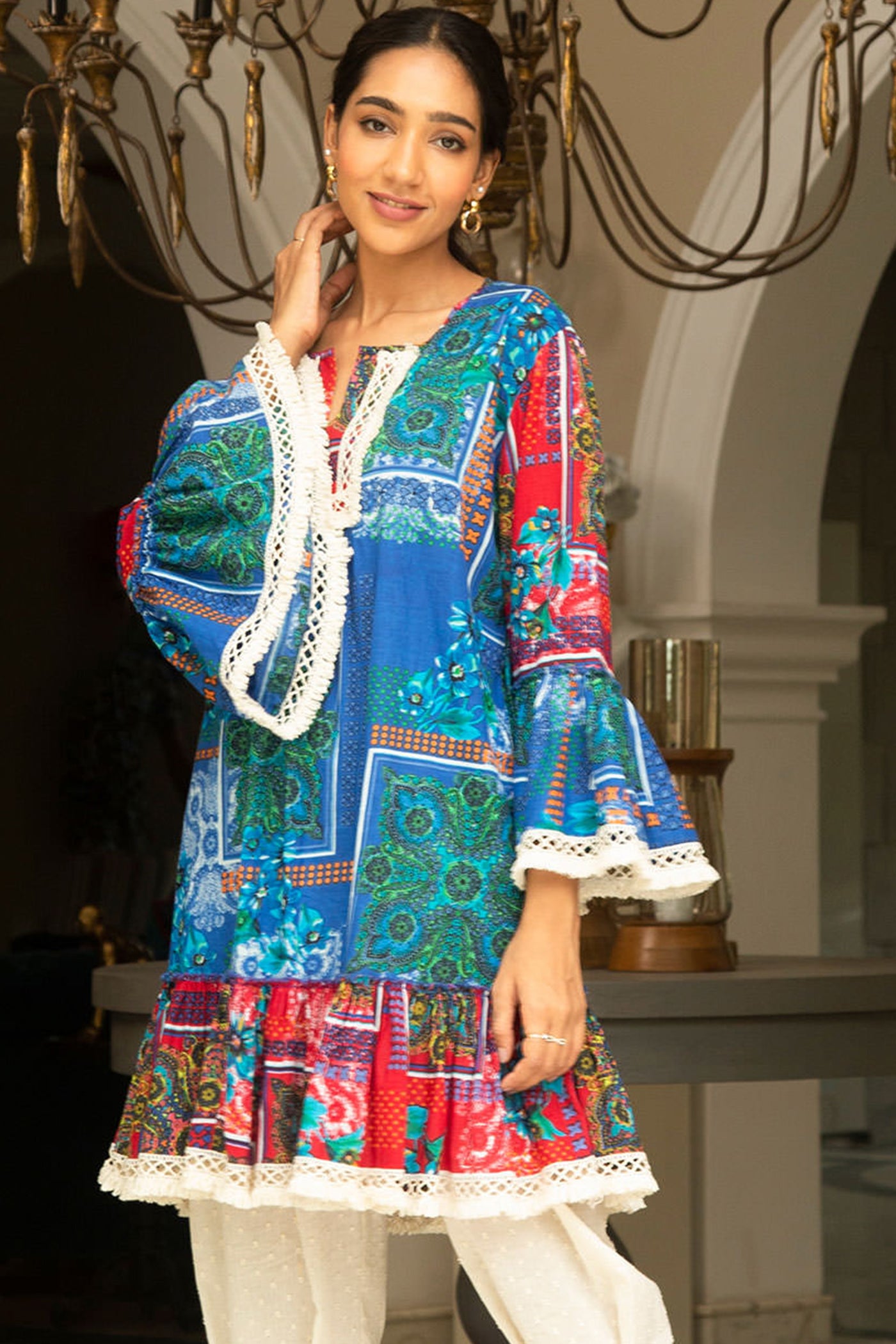 bell sleeves kurta set