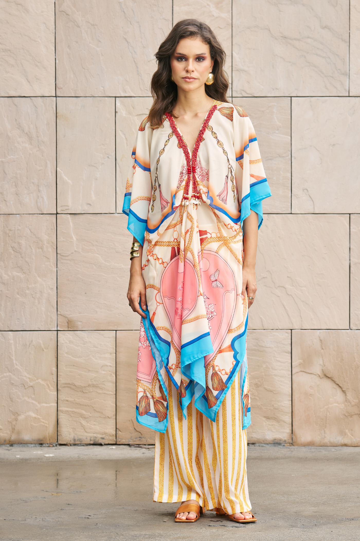 Printed Kaftan With Pants