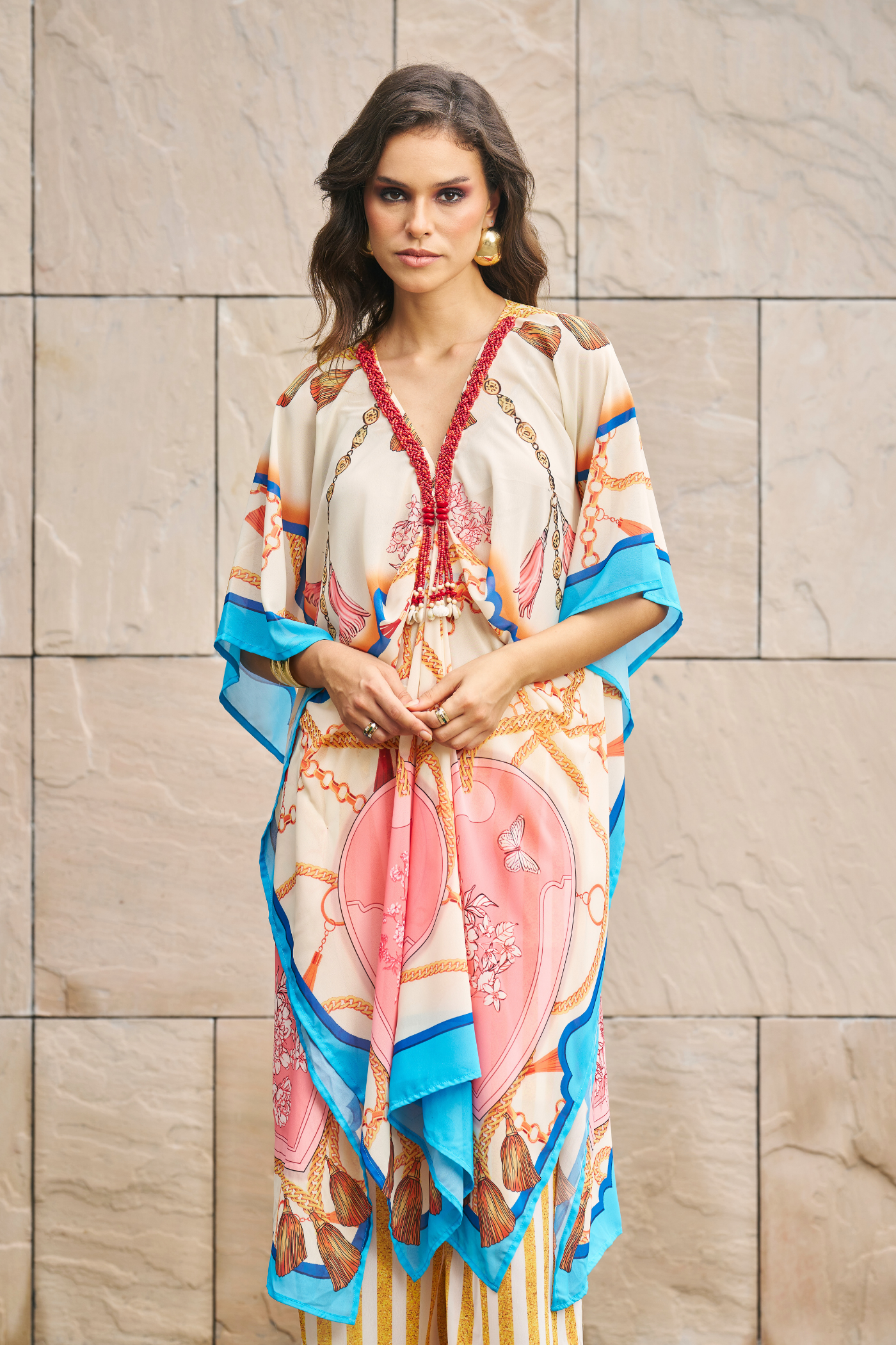 Printed Kaftan With Pants