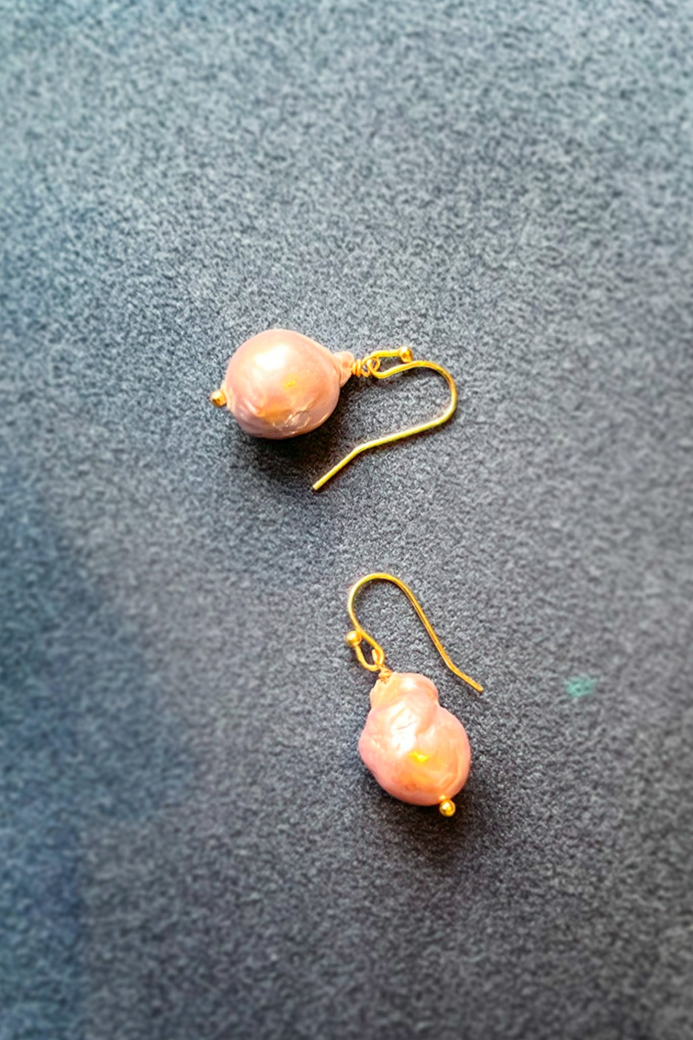 Petite Pink Pearl Dangle Earrings