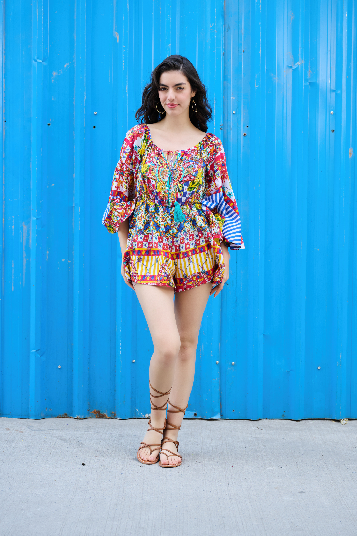 Color Pop Embroidered Playsuit