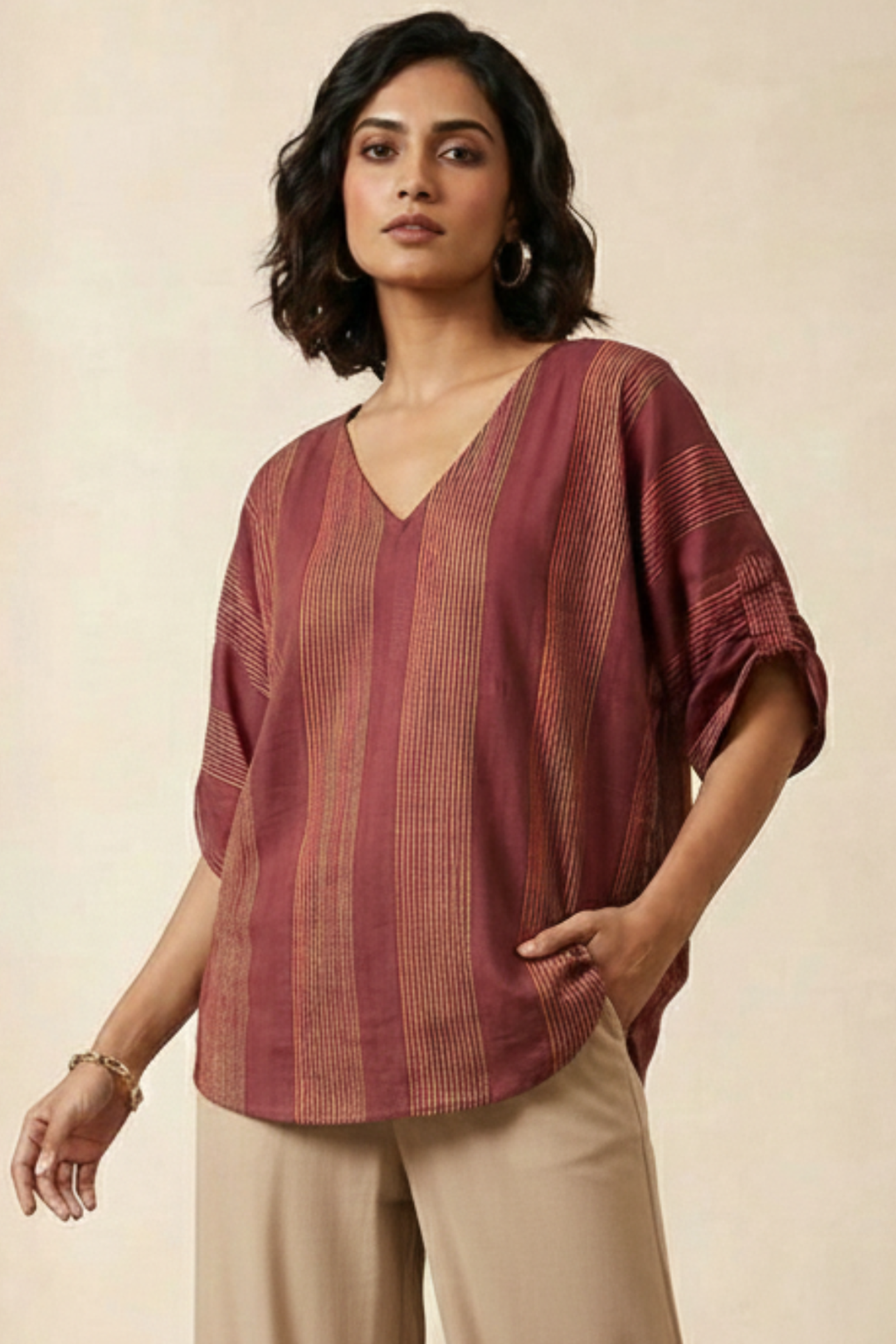 Rose Stripe Ease Top