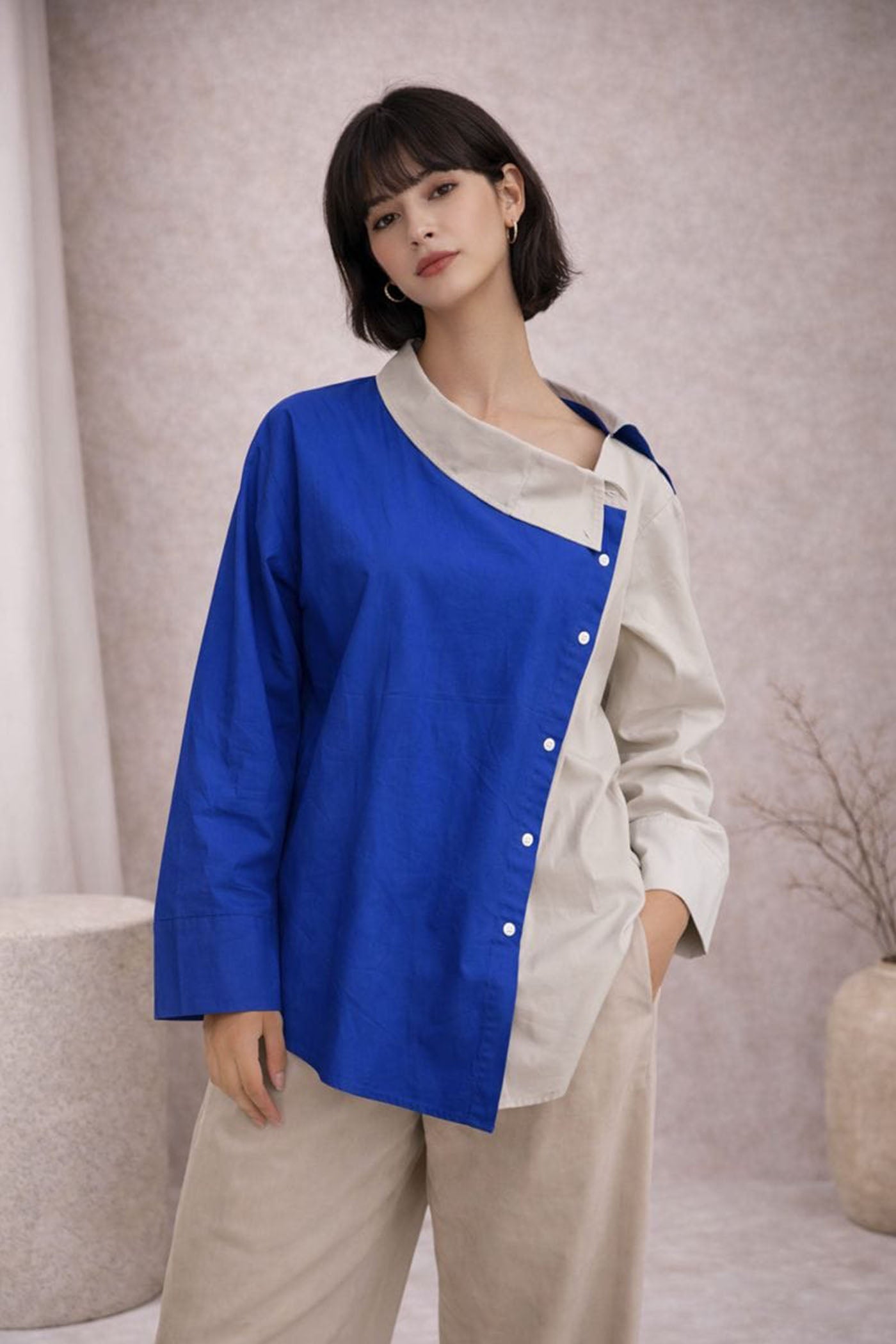 Cobalt Split Collar Shirt