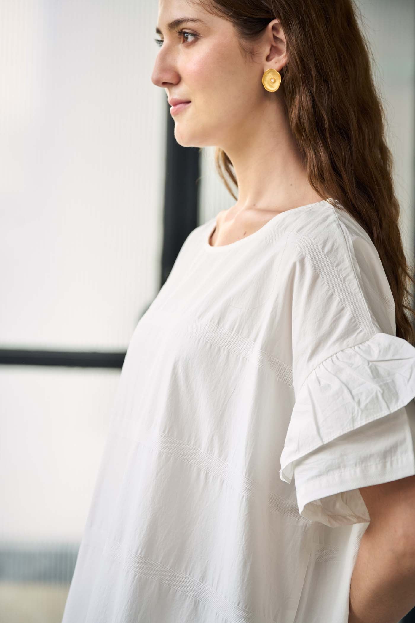 White tiered mini dress