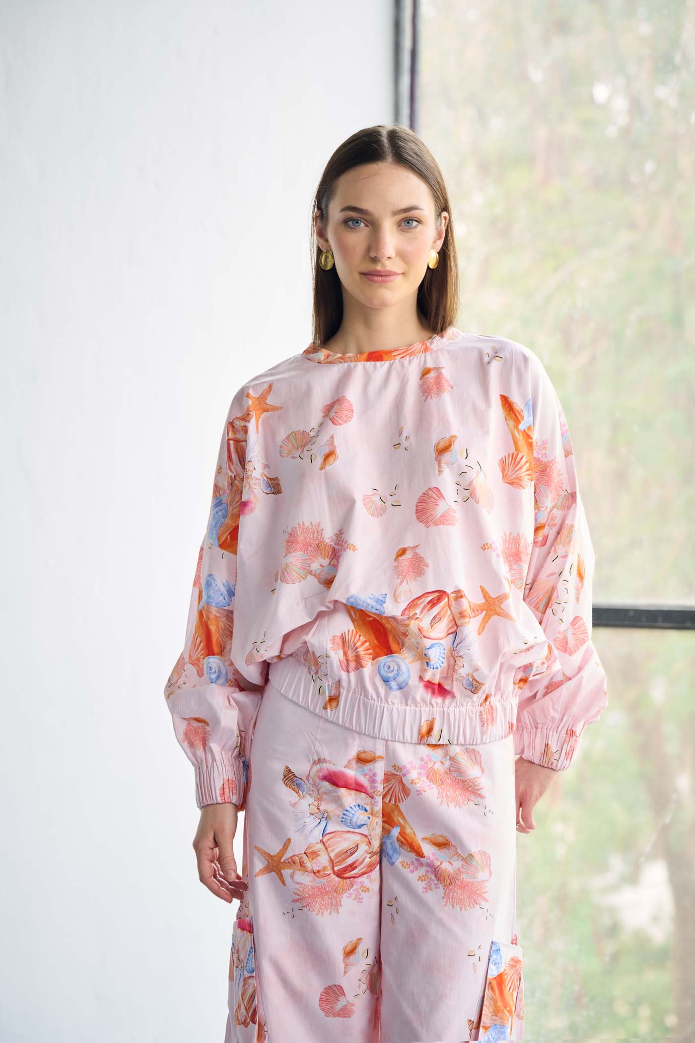 Printed Pink Poplin Aerial Cargo set