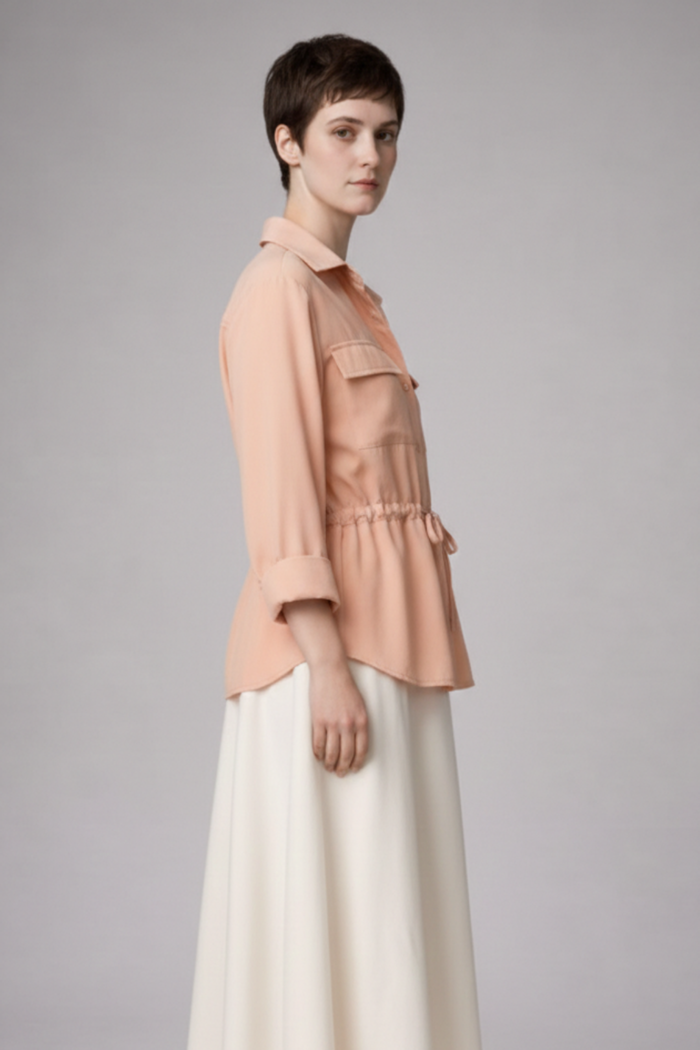 Ivory Line Midi Skirt