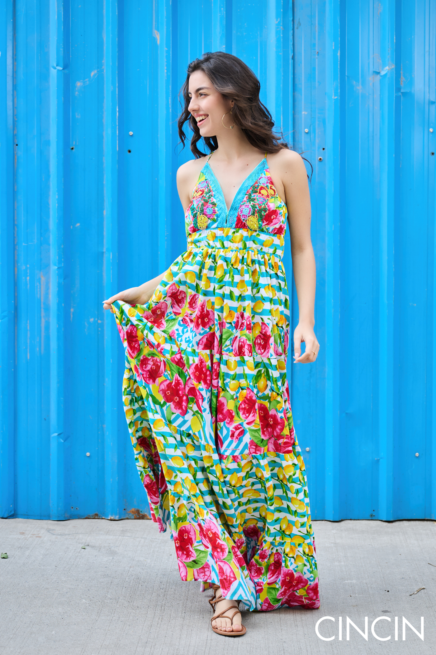 Vivid Horizon Halter Dress