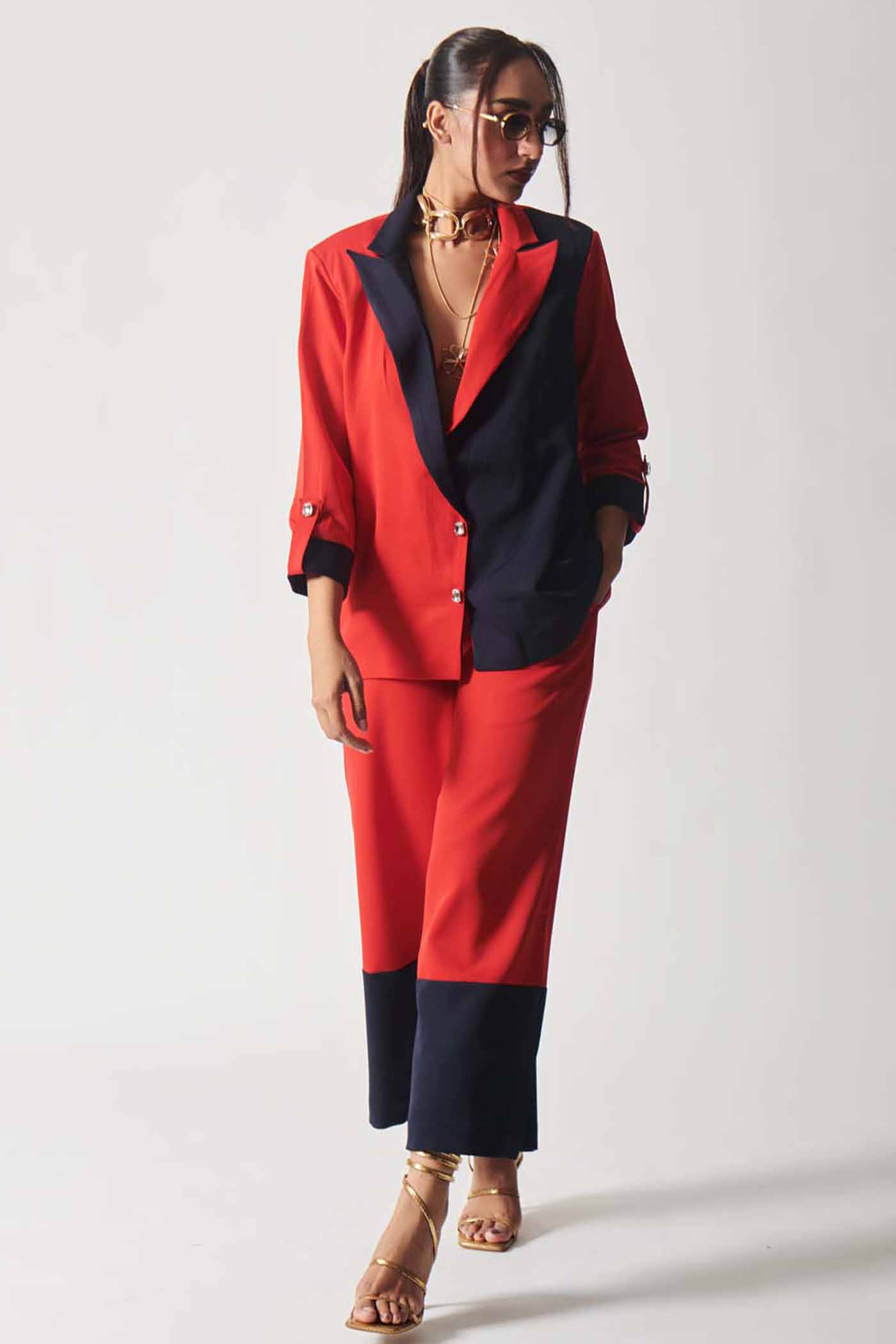 Navy and Crimson Power Blazer