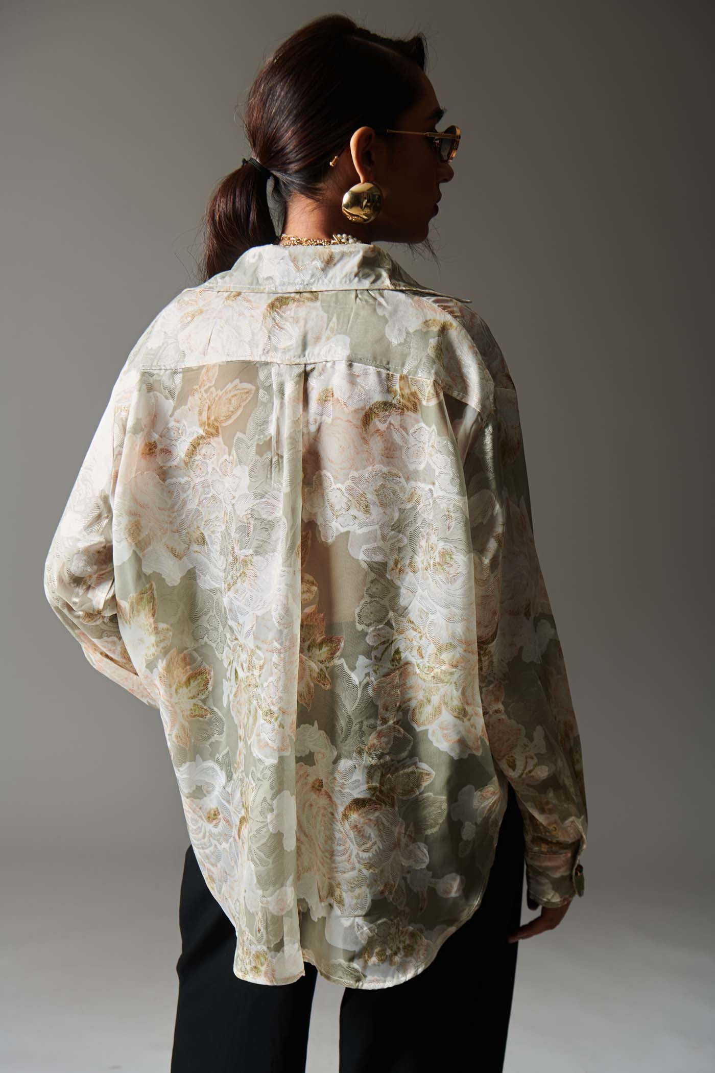 FLORAL JACKARD WEAVE SHIRT