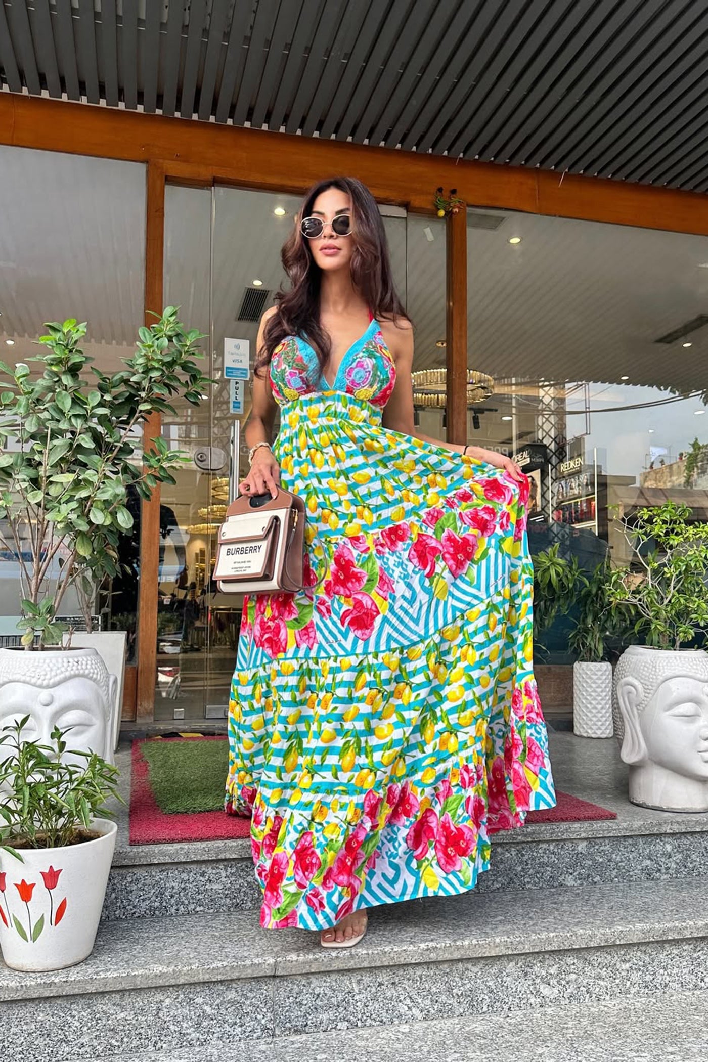 Ankita Rai In Vivid Horizon Halter Dress