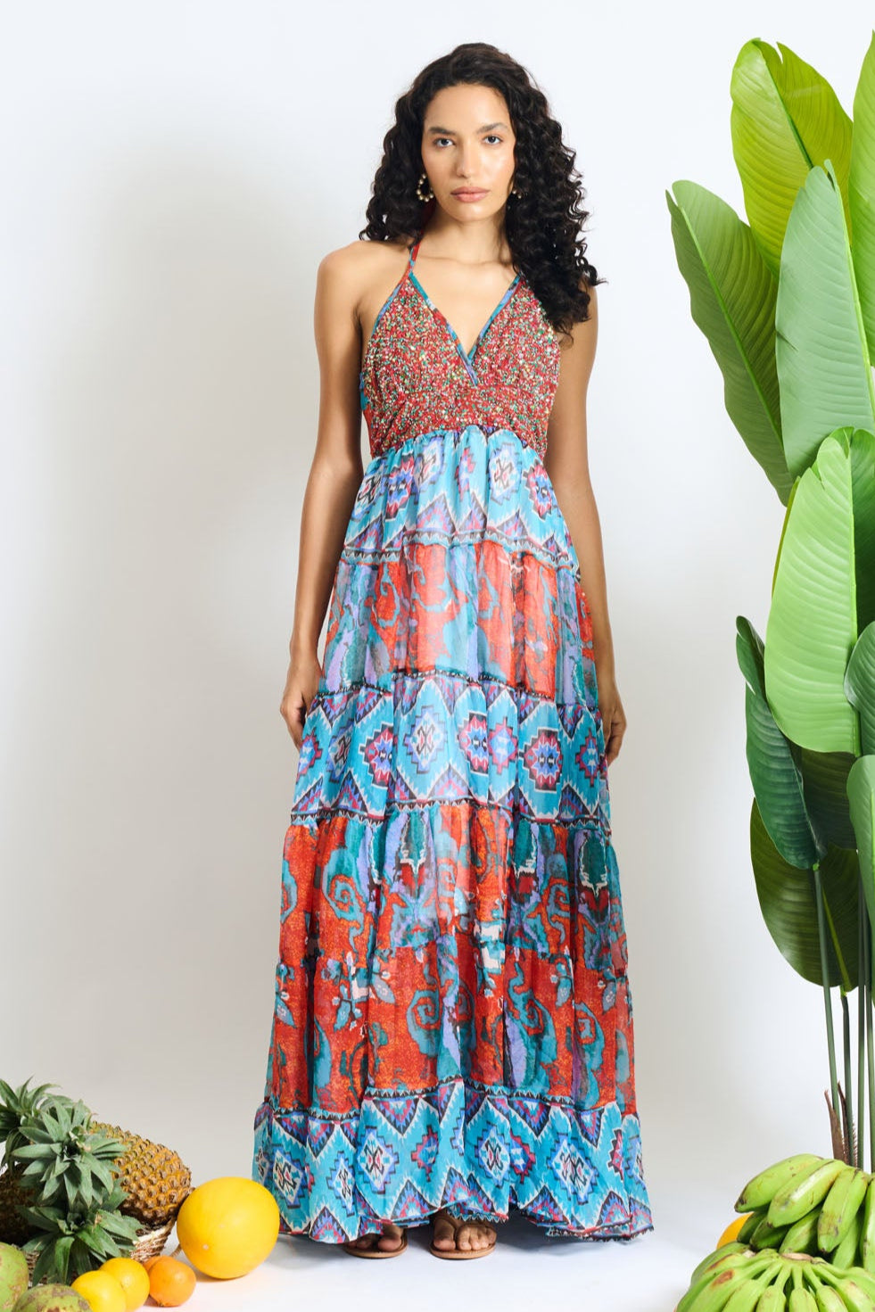 Vivid Horizon Halter Dress