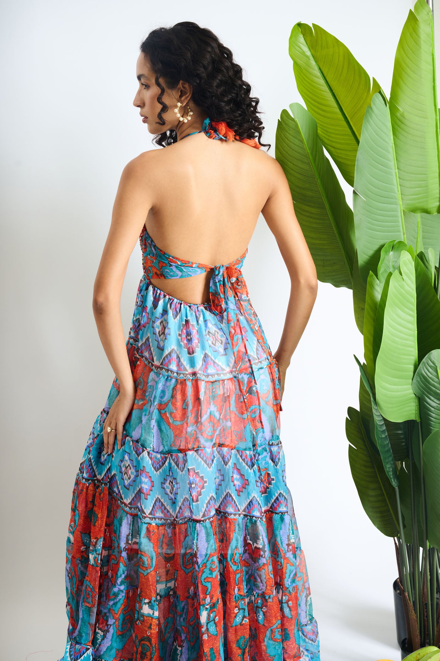 Vivid Horizon Halter Dress