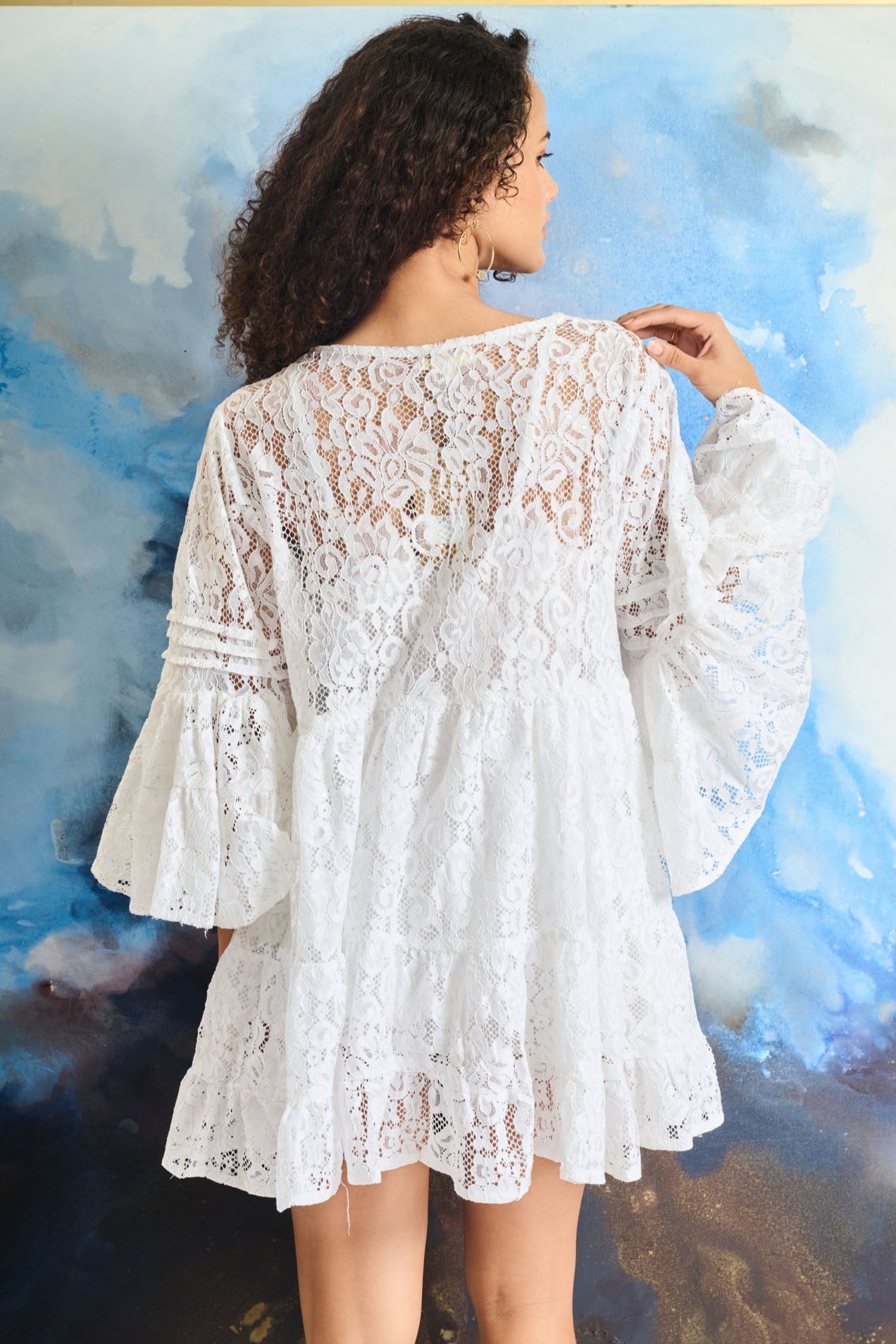 Floral Lace Boho Mini Dress