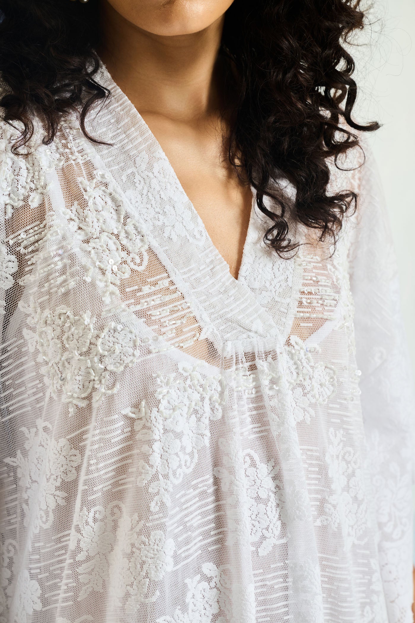 Ivory Bloom Sheer Maxi