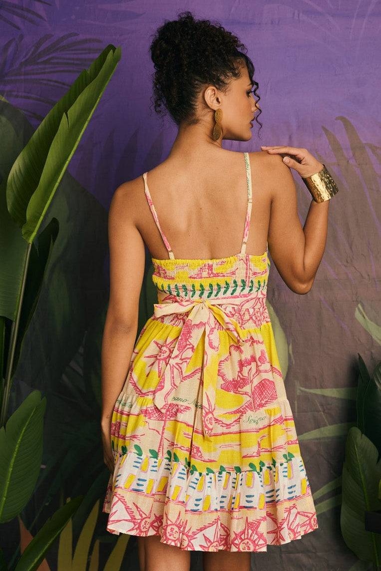 Sunset Bloom Strap Dress