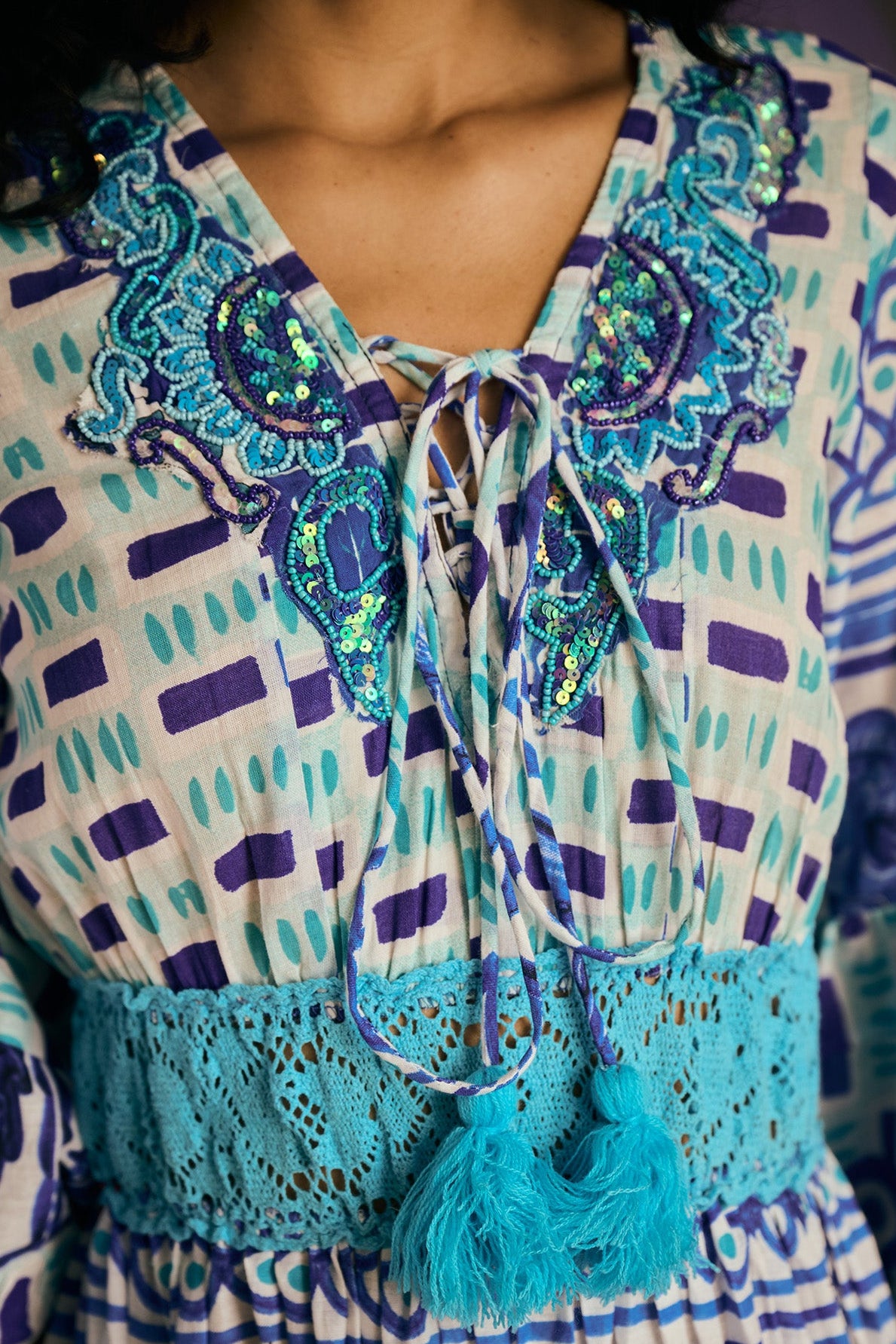 Fringes laces dress