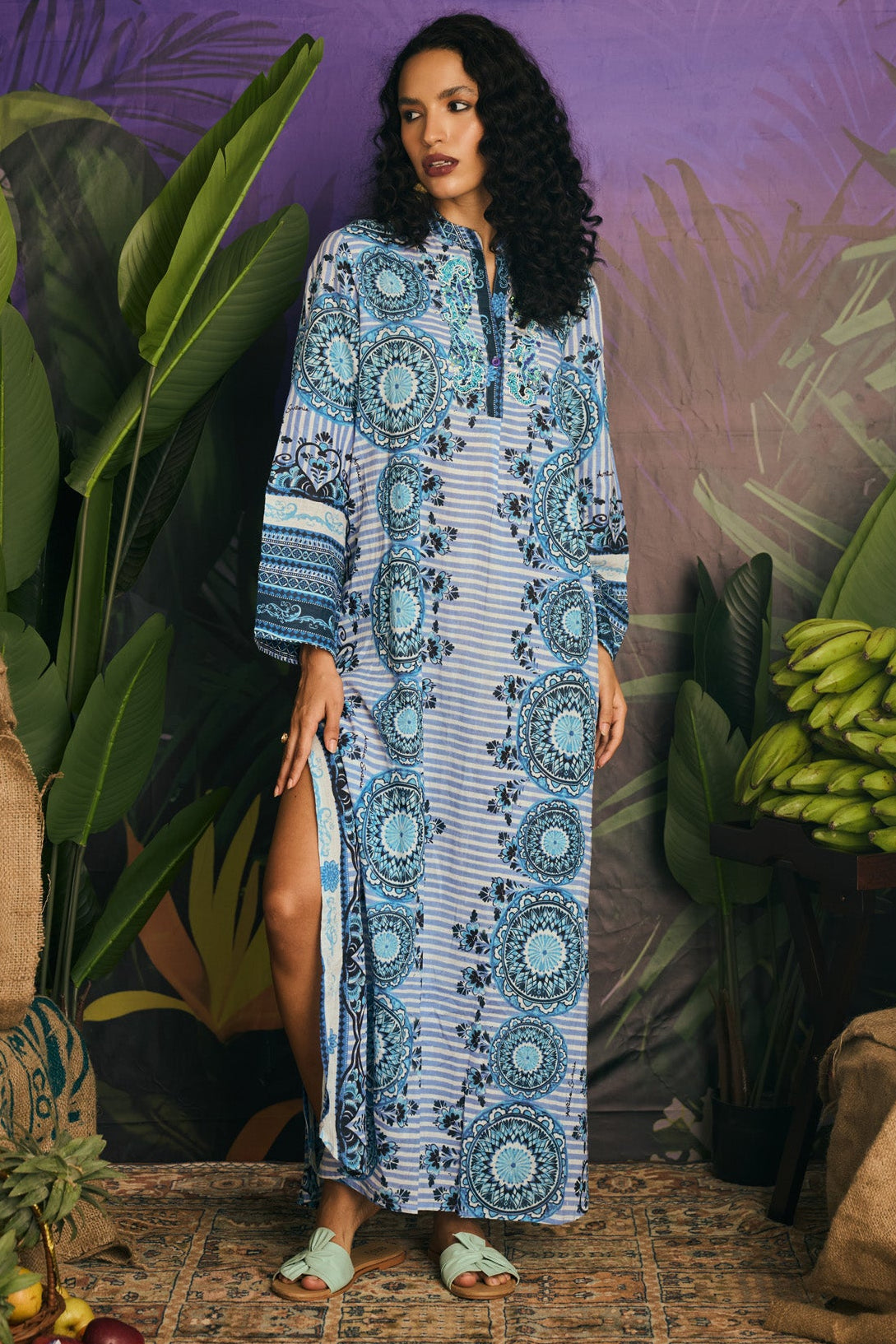 EMBROIDERED HORIZON IKAT MAXI