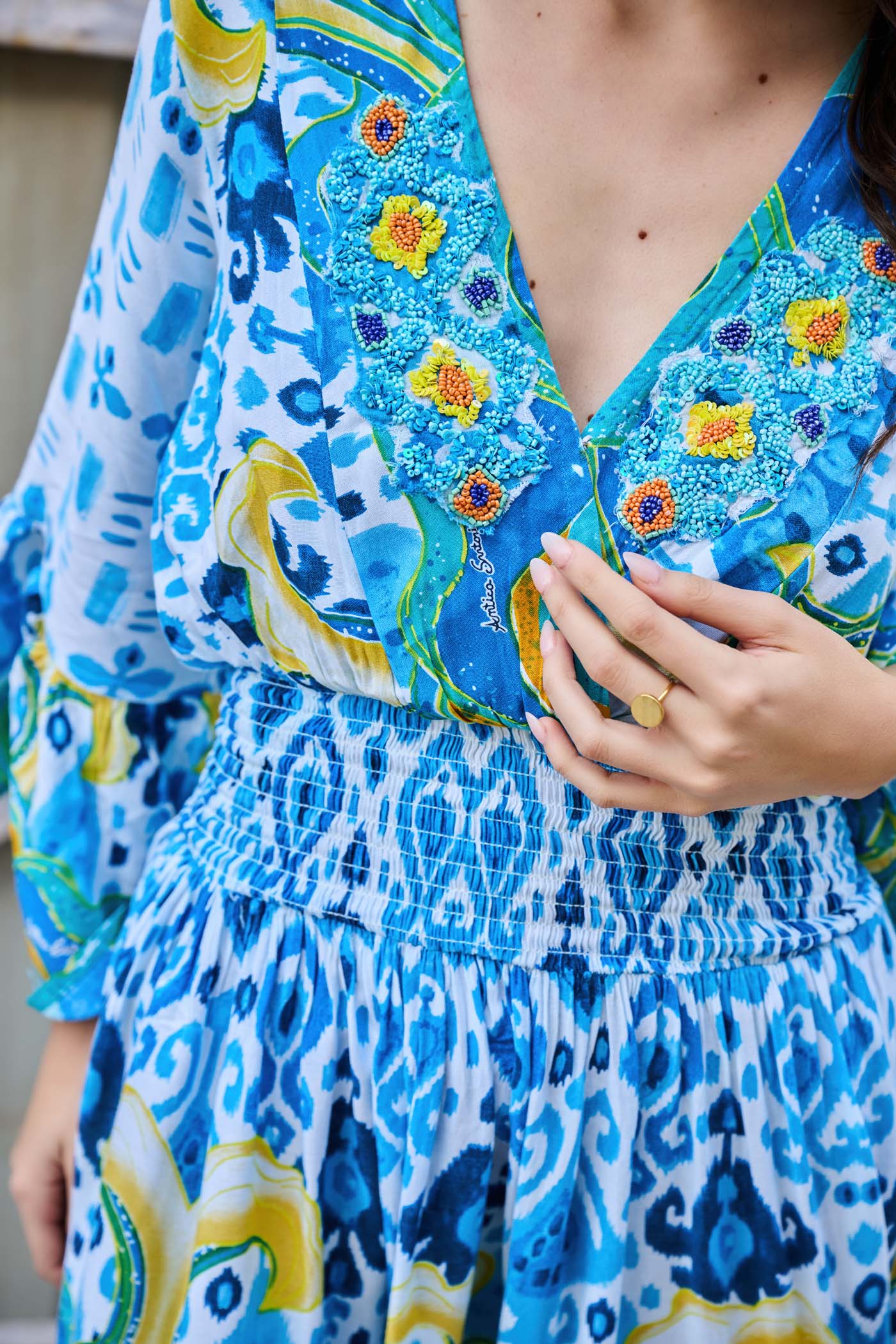 Boho Bloom Embroidered Maxi