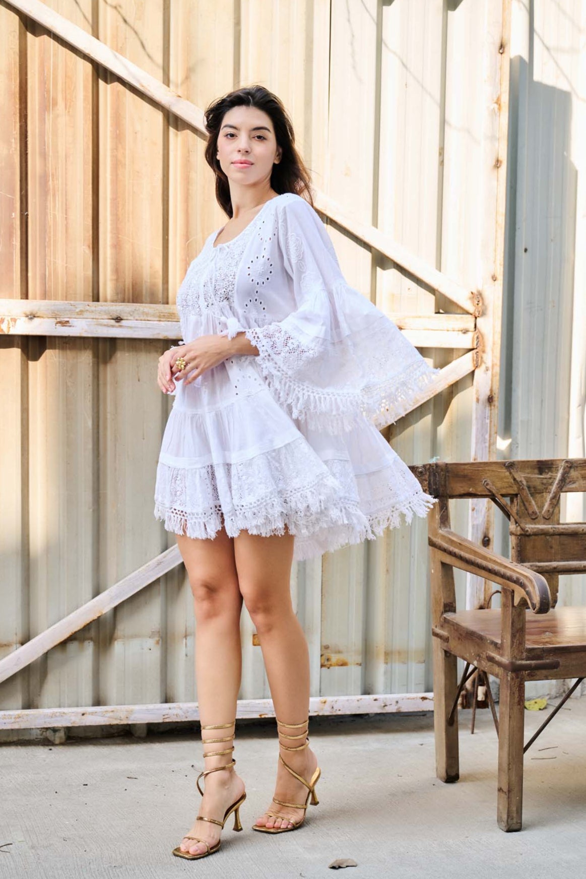 Timeless Ivory Cascade Dress