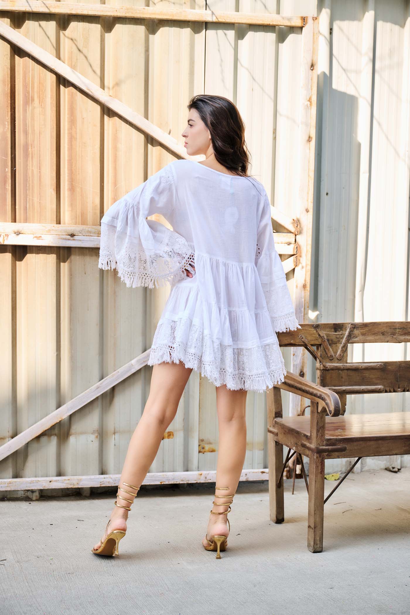 Timeless Ivory Cascade Dress