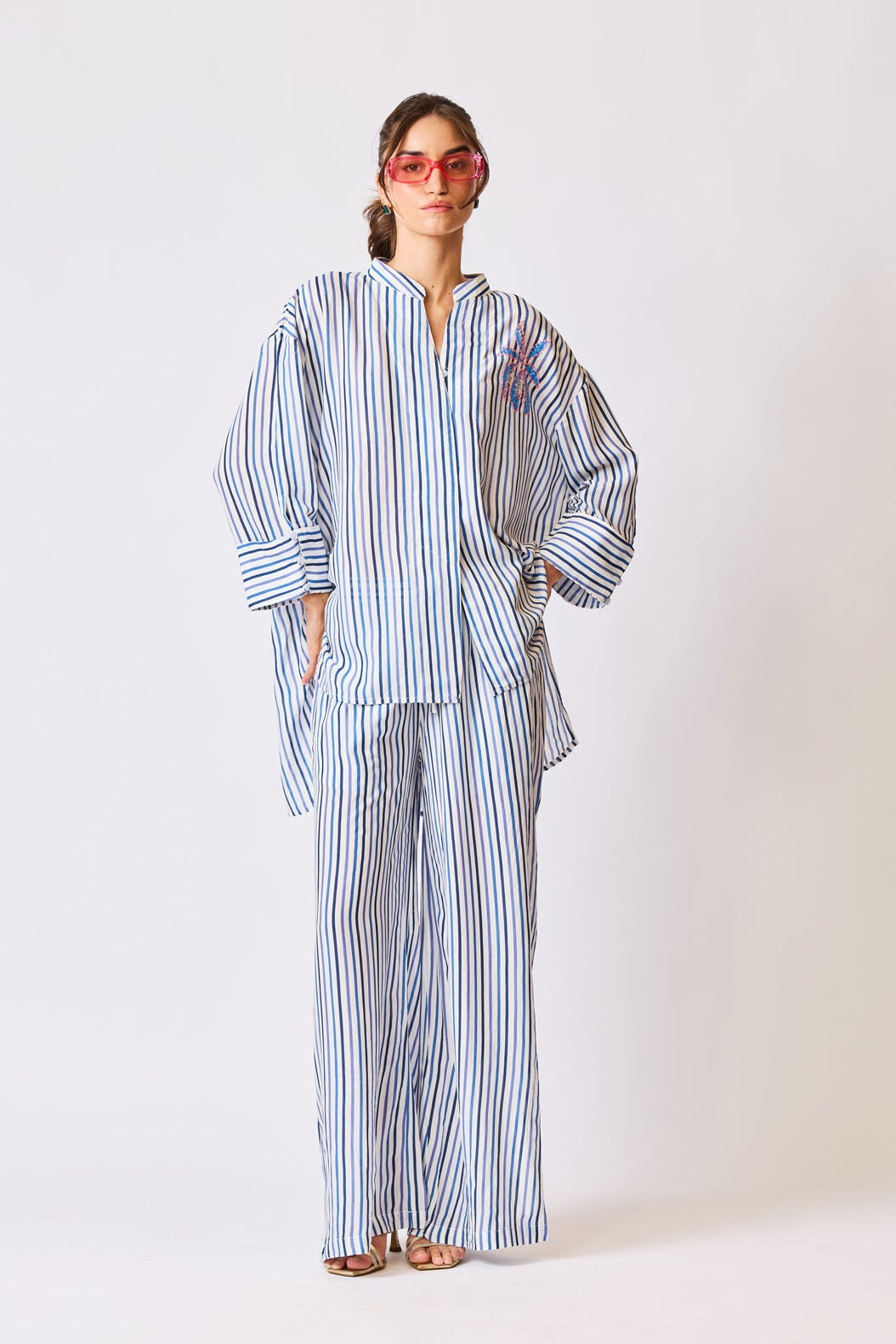 Seaside Blossom Embroidered Pant