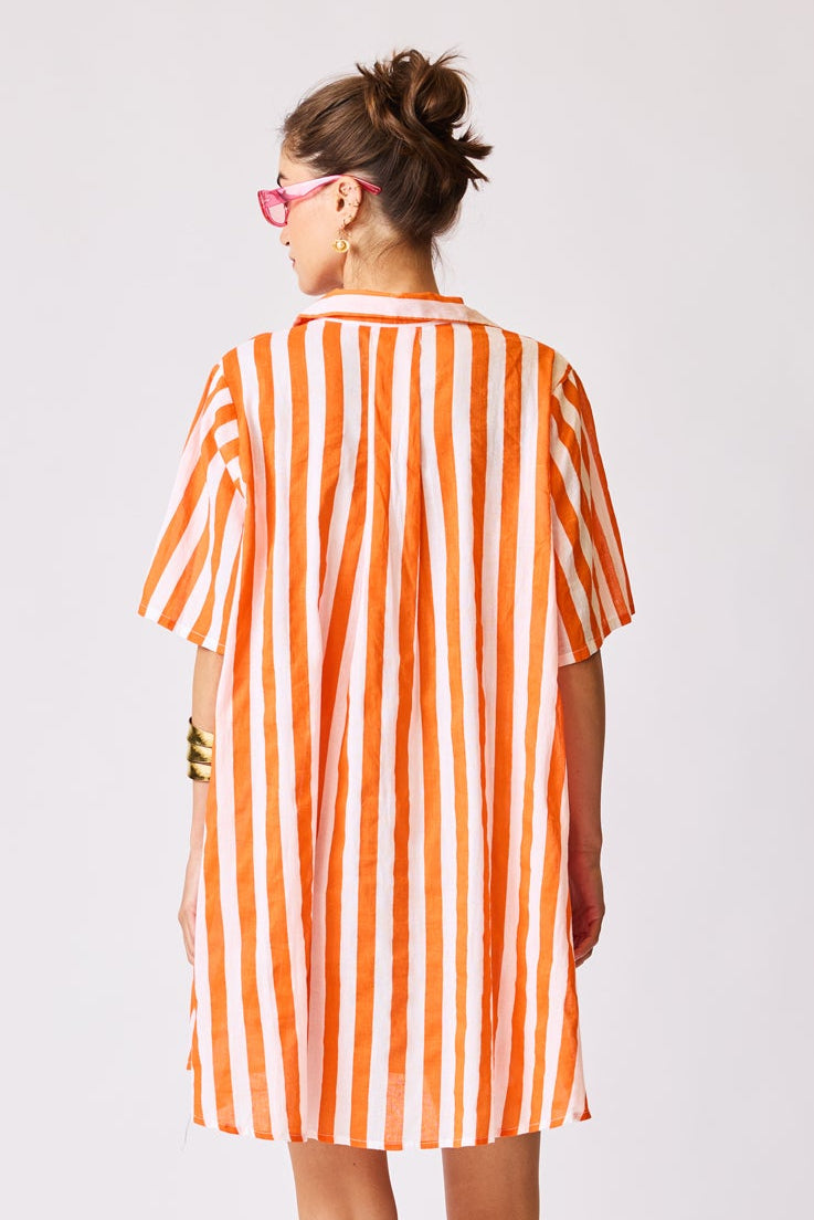 Resort Stripe Shirt Dress