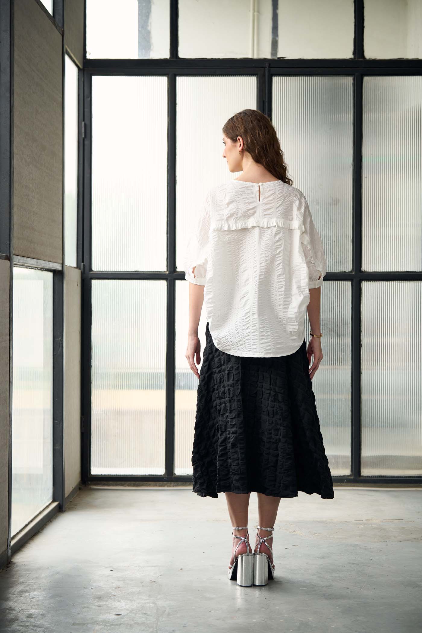 White Textured Top