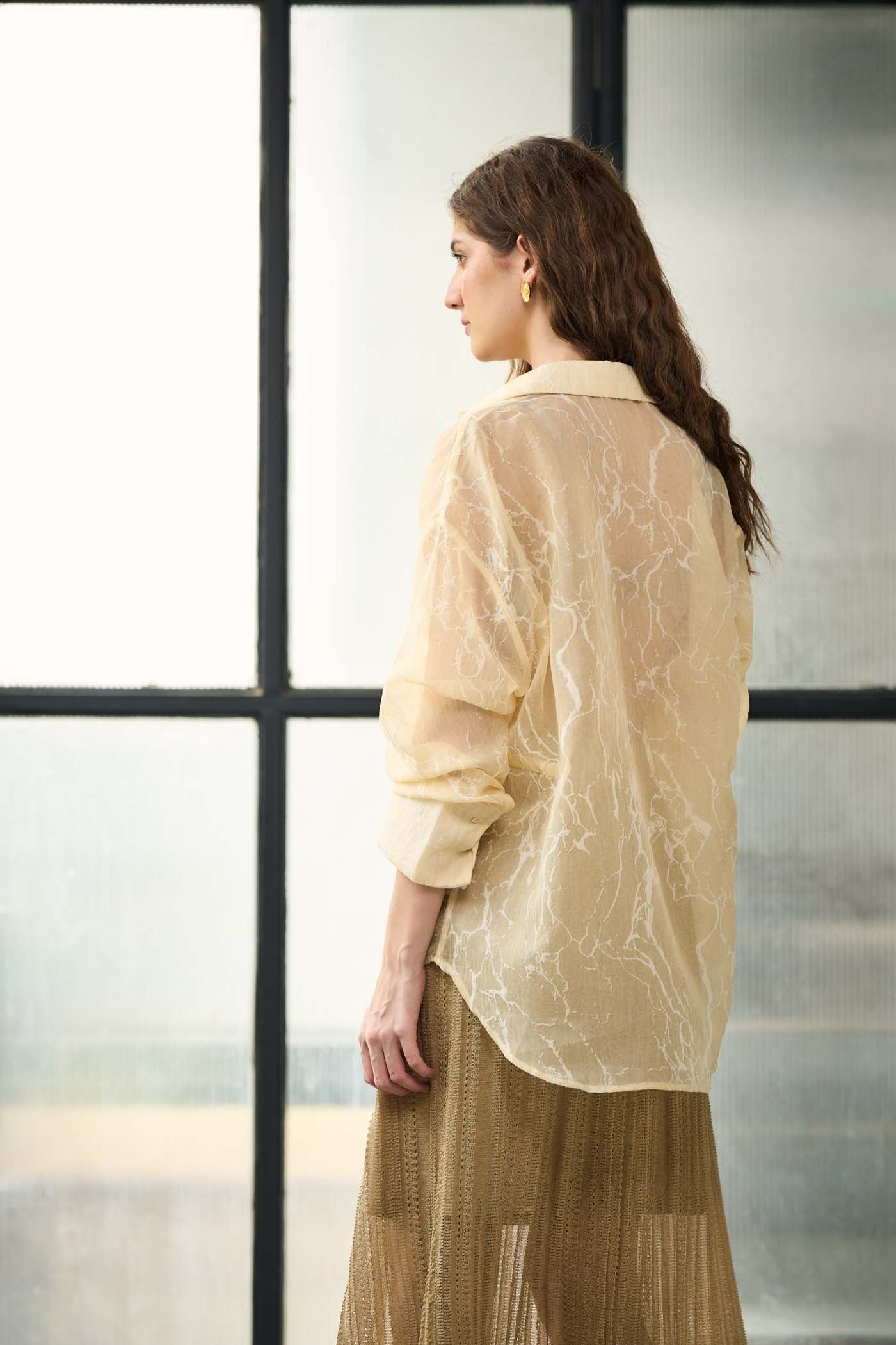 Jacquard silk shirt