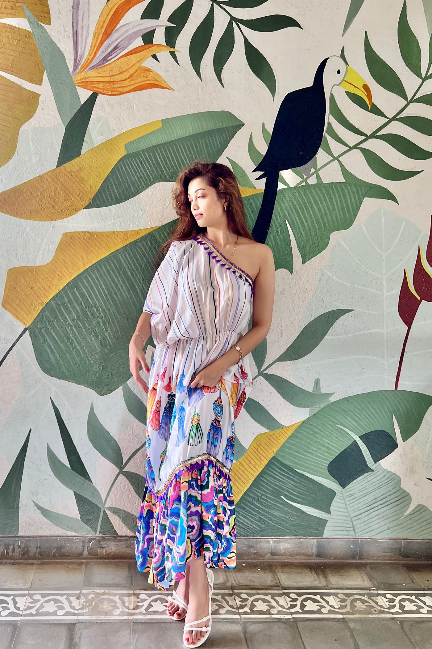 DIGANGANA SURYAVANSHI In Printed One Shoulder Maxi Dress