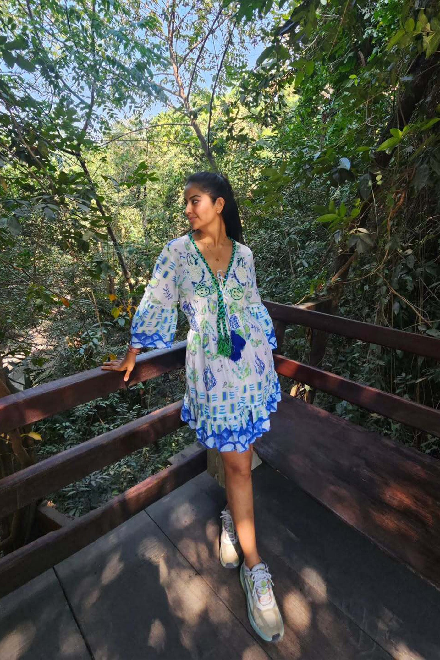 AVIKA GHOR In Skylar Floral Tassel Tie Mini Dress