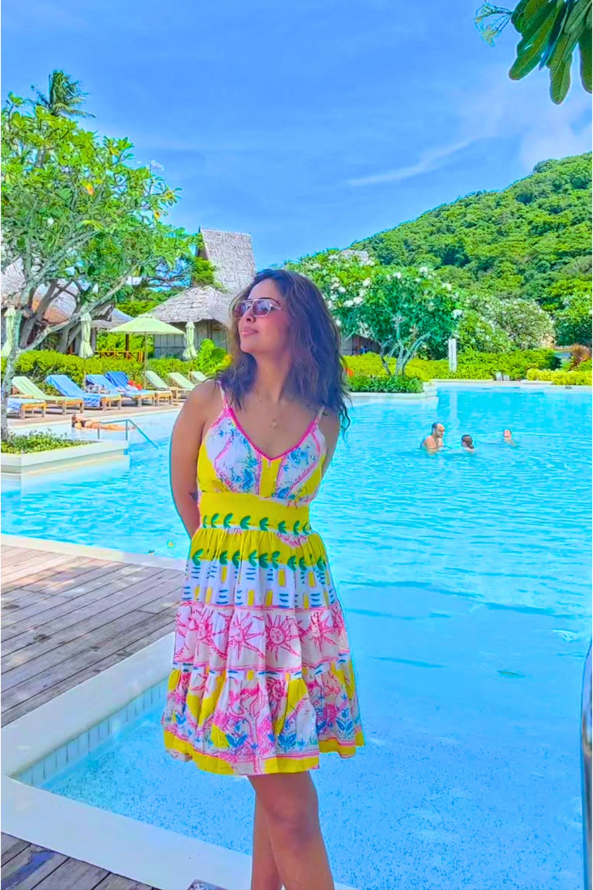 AVIKA GHOR In Sunset Bloom Strap Dress