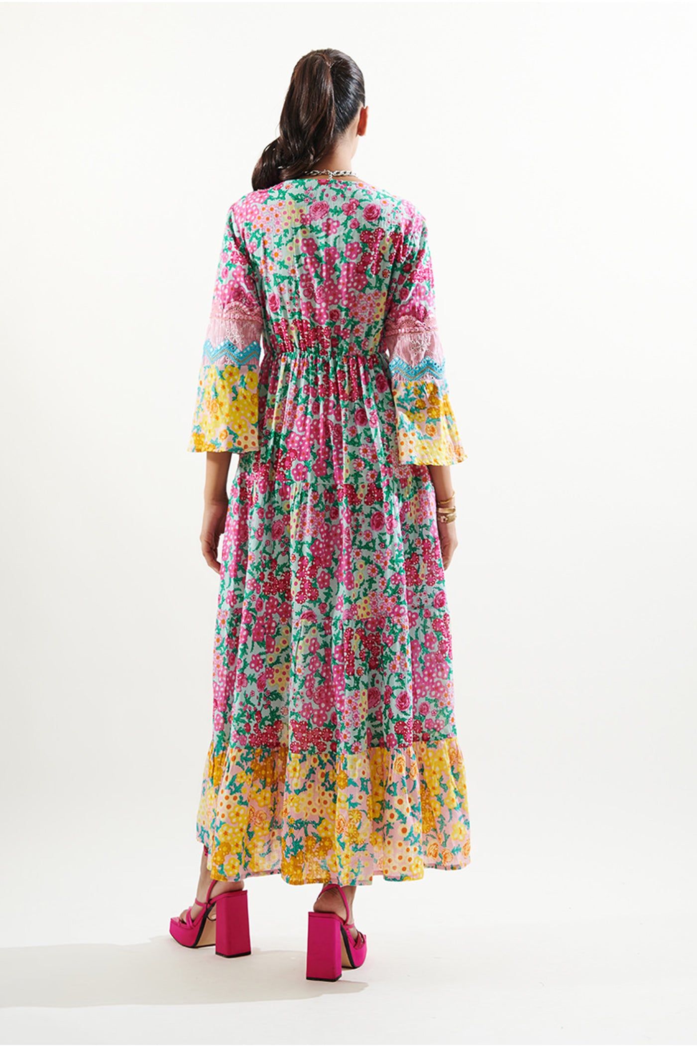 cotton flower printed dress